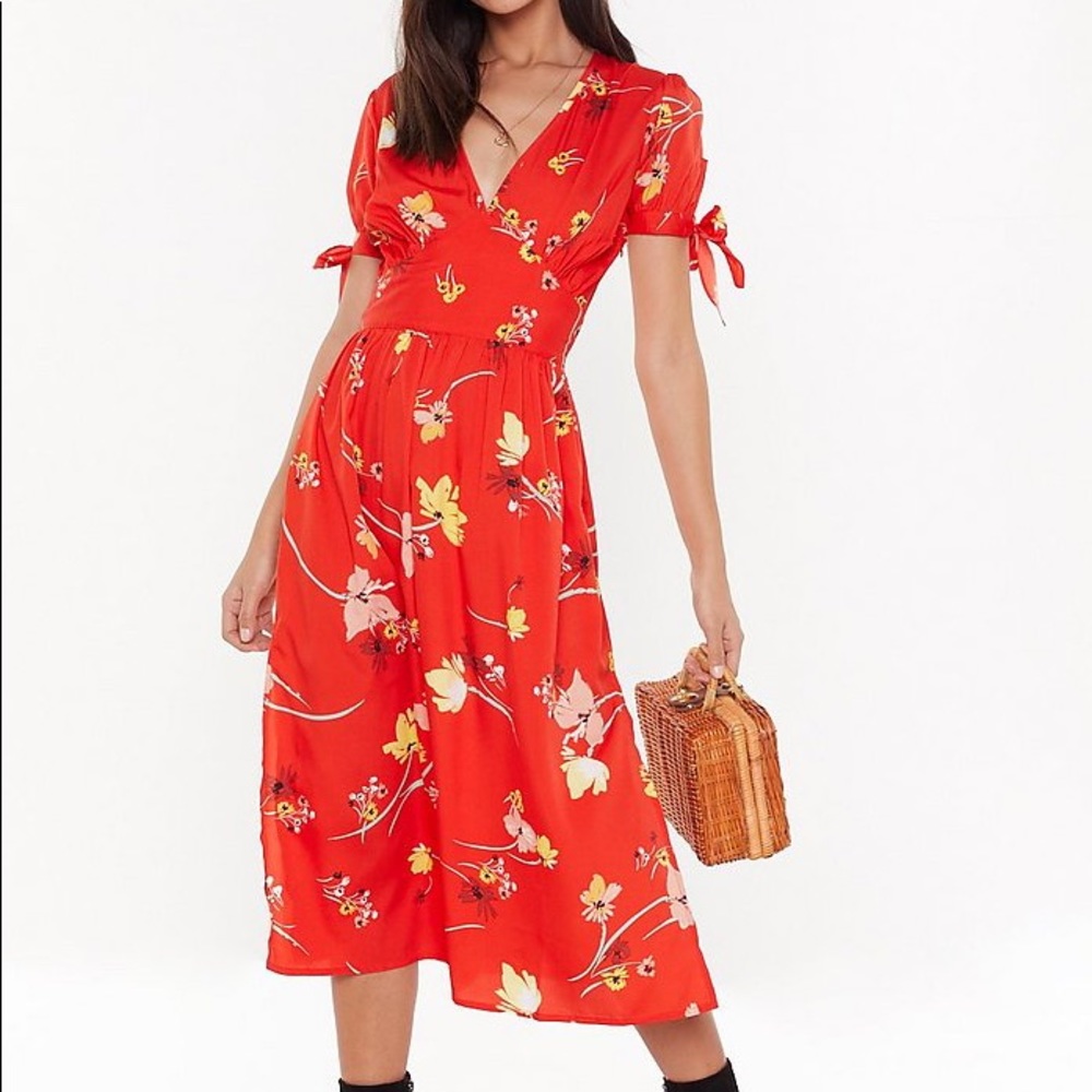 Strolling Through the Park floral midi dress